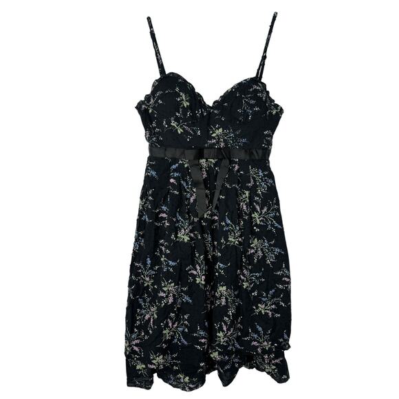 FOREVER 21 Dresses & Skirts - Vintage Y2K Forever 21 Floral Babydoll Dress Black Empire Waist Sz S Dark Fairy